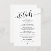 美しい黒い台本結婚の詳細 エンクロージャーカード (正面/裏面)