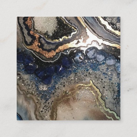 美しい黒い女性のイヤリング表示カード スクエア名刺 (裏面)