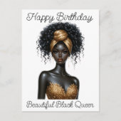 美しい黒い女王よ、お誕生日おめでとう、メラニン輝いてるよ ポストカード (正面)