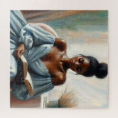 美しい黒い女読の本 ジグソーパズル (横)