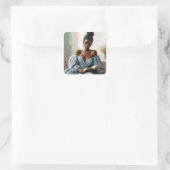 美しい黒い女読の本 スクエアシール (バッグ)