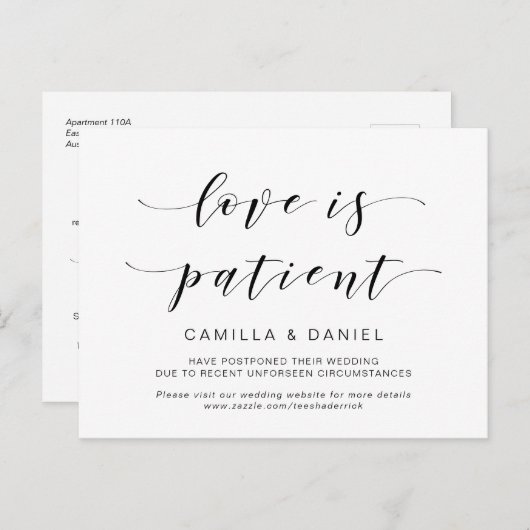 美しい黒い恋は辛抱強い結婚順延 ポストカード (正面/裏面)