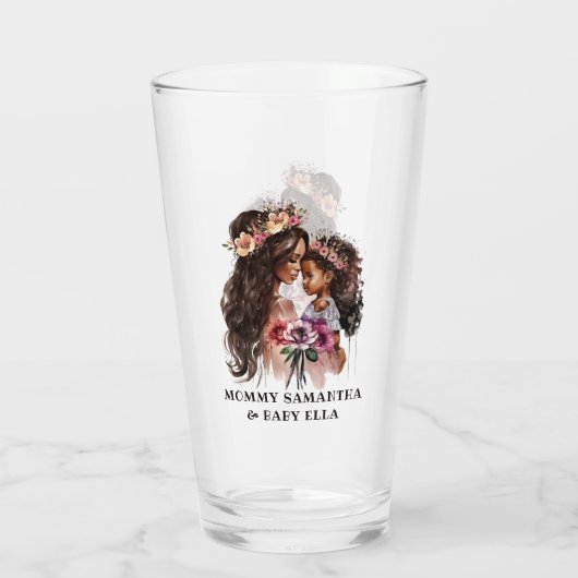 美しい黒い母と娘 タンブラーグラス (裏面)