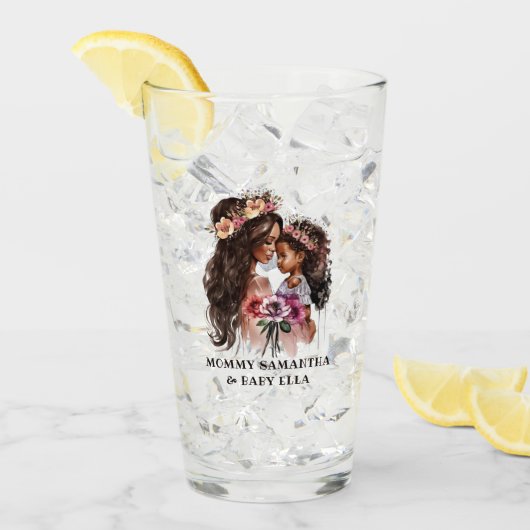 美しい黒い母と娘 タンブラーグラス (アイス正面)