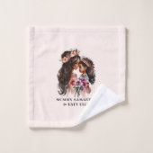 美しい黒い母と娘 バスタオルセット (ウォッシュタオル)