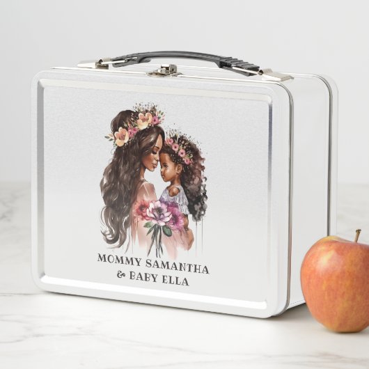 美しい黒い母と娘 メタルランチボックス (インサイチュ)