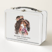 美しい黒い母と娘 メタルランチボックス (正面)