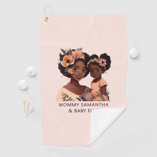 美しい黒い母と娘(13) ゴルフタオル (インサイチュ)