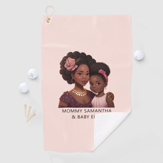 美しい黒い母と娘(14) ゴルフタオル (インサイチュ)