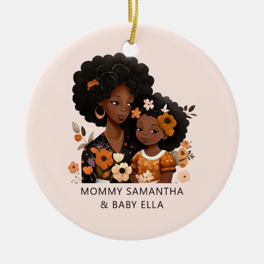 美しい黒い母と娘(16) セラミックオーナメント (正面)