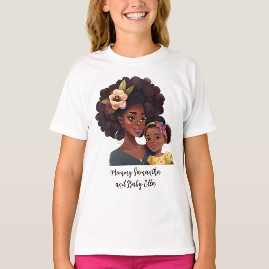 美しい黒い母と娘(21) Tシャツ (正面)