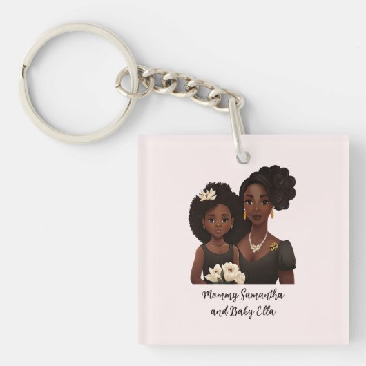 美しい黒い母と娘(23) キーホルダー (正面)