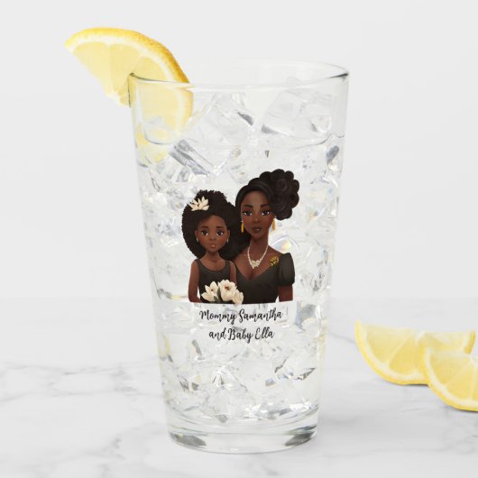 美しい黒い母と娘(23) タンブラーグラス (アイス正面)