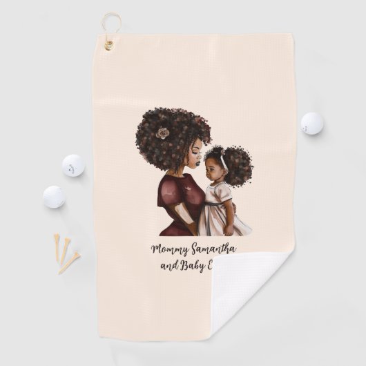 美しい黒い母と娘(26) ゴルフタオル (インサイチュ)