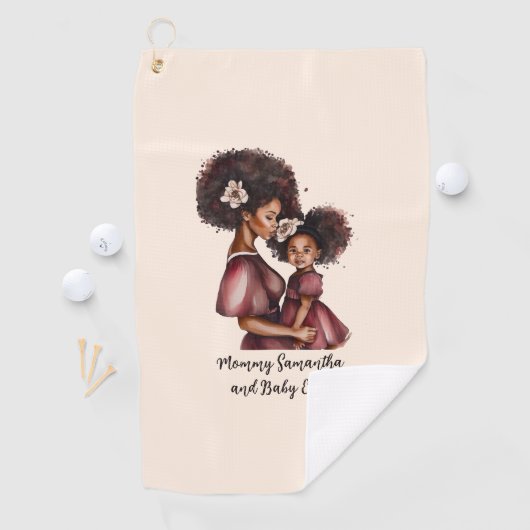 美しい黒い母と娘(27) ゴルフタオル (インサイチュ)