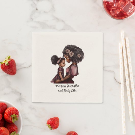 美しい黒い母と娘(28) スタンダードカクテルナプキン (インサイチュ)