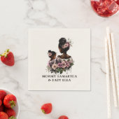 美しい黒い母と娘(7) スタンダードカクテルナプキン (インサイチュ)