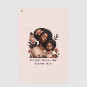 美しい黒い母と娘(9) ゴルフタオル (正面)