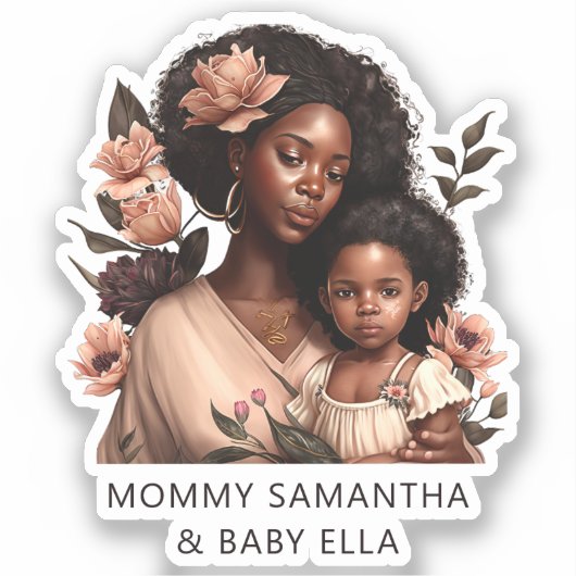 美しい黒い母と娘(9) シール (正面)