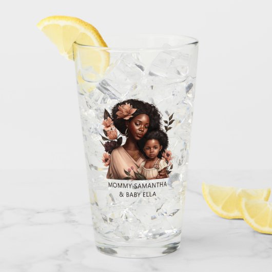 美しい黒い母と娘(9) タンブラーグラス (アイス正面)
