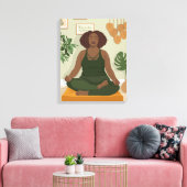 美しい黒い湾曲しためい想女性 キャンバスプリント (インサイチュ (リビング))