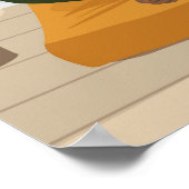 美しい黒い湾曲しためい想女性 ポスター (角)