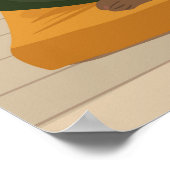 美しい黒い湾曲しためい想女性 ポスター (角)