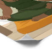 美しい黒い湾曲しためい想女性 ポスター (角)