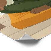 美しい黒い湾曲しためい想女性 ポスター (角)