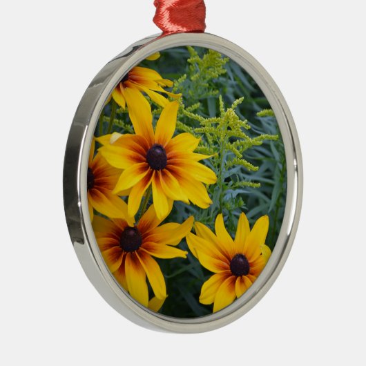 美しい黒い目のスーザンフラワーガーデン メタルオーナメント (右)