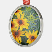 美しい黒い目のスーザンフラワーガーデン メタルオーナメント (左)