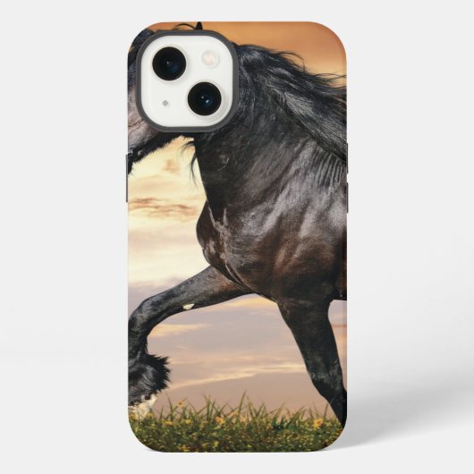 美しい黒い馬 iPhoneケース (裏面)