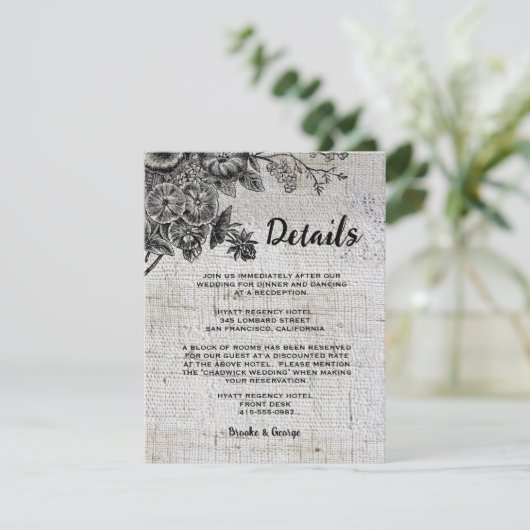 美しい黒と灰色の結婚花 エンクロージャーカード (スタンド正面)