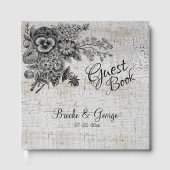 美しい黒と灰色の結婚花 ゲストブック (正面)