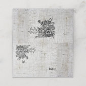 美しい黒と灰色の結婚花 プレイスカード (外部開封)