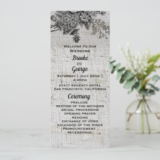 美しい黒と灰色の結婚花 プログラム (スタンド正面)