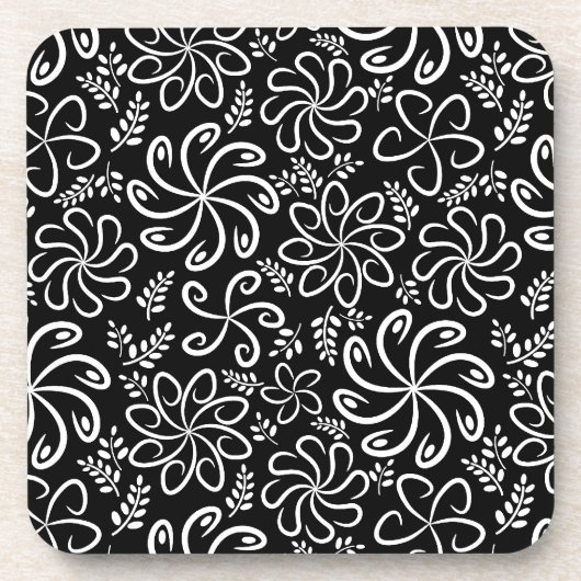 美しい黒と白のコルクコースター コースター (正面)
