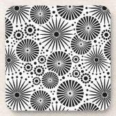 美しい黒と白のコルクコースター コースター (正面)