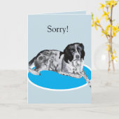 美しい黒と白のスプリンガー ごめんなさい カード (黄色い花)