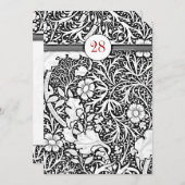 美しい黒と白のダマスク誕生日招待状 招待状 (正面/裏面)
