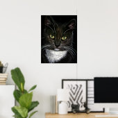 美しい黒と白の猫のポスター ポスター (ホームオフィス)