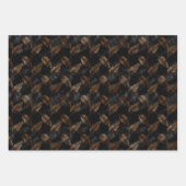 美しい黒と茶色のテクスチャパターン ラッピングペーパーシート (正面2)