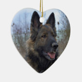 美しい黒と褐色のドイツの羊飼いの子犬 セラミックオーナメント (右)