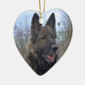 美しい黒と褐色のドイツの羊飼いの子犬 セラミックオーナメント (左)