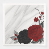 美しい黒と赤の花の大理石模様 (正面)