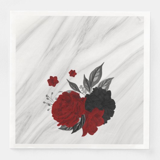 美しい黒と赤の花大理石 (正面)