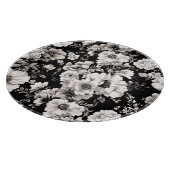 美しい黒と軽いセピア色のトーンフローラ カッティングボード (角)