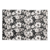 美しい黒と軽いセピア色のトーンフローラ 枕カバー (裏面)