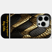 美しい黒と金のヘビの革 Case-Mate iPhoneケース (裏面 (横))