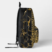美しい黒と金ゴールドのガラス プリントバックパック (左)